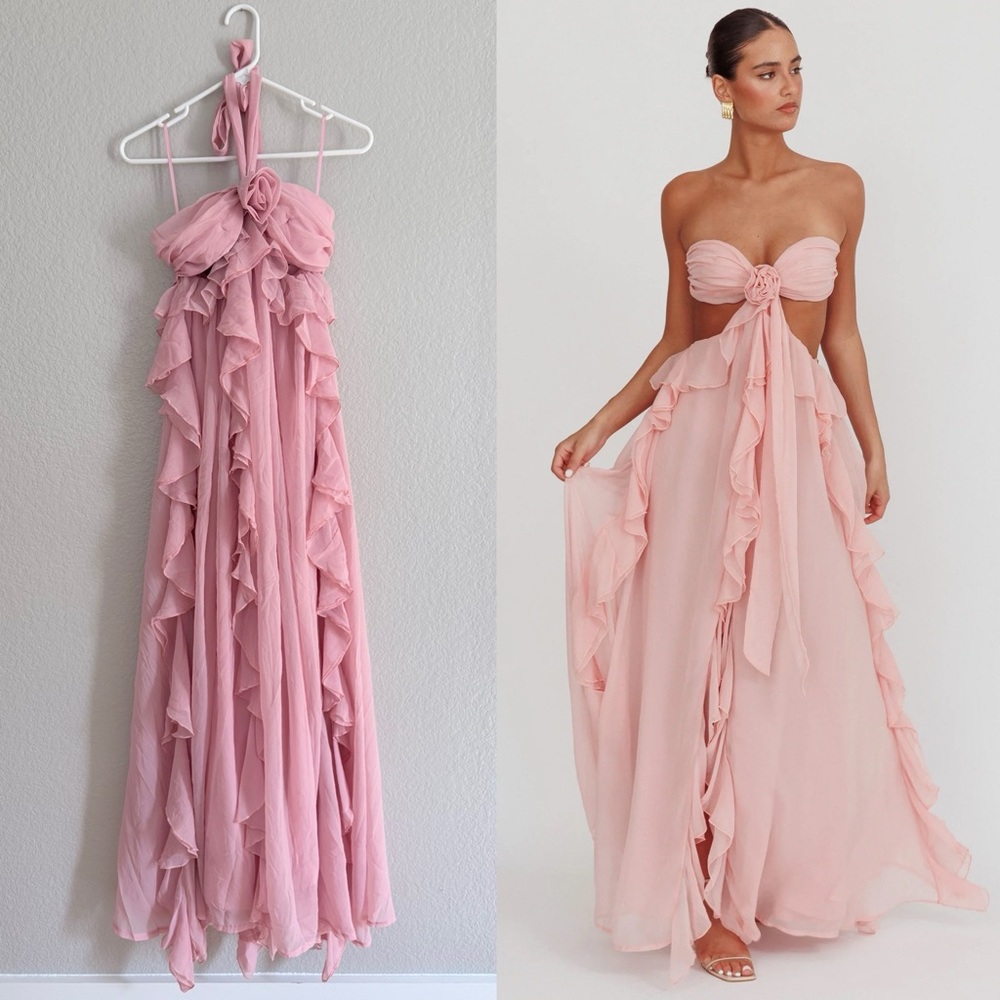 Selfie Leslie Pink Strapless Dress